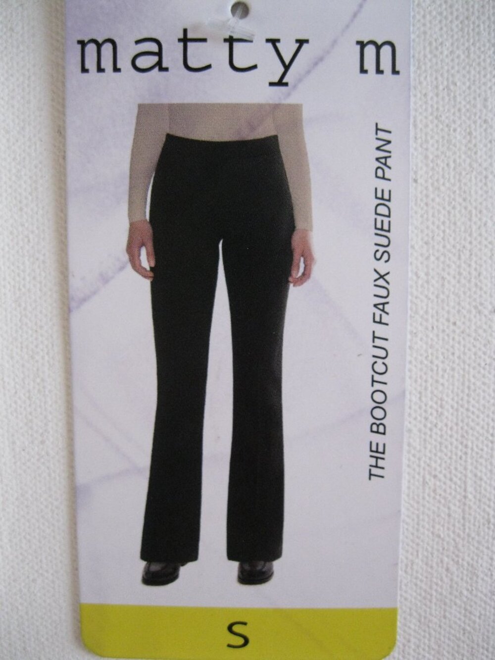 Matty M Women's Faux Suede Bootcut Pants, Black, Size Small, Pull-On, NWT(1616)